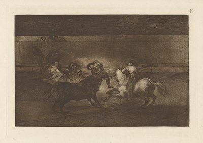 Mort de Pepe Illo, 3ème composition, Planche F de La tauromachie (troisième édition) - Francisco de Goya