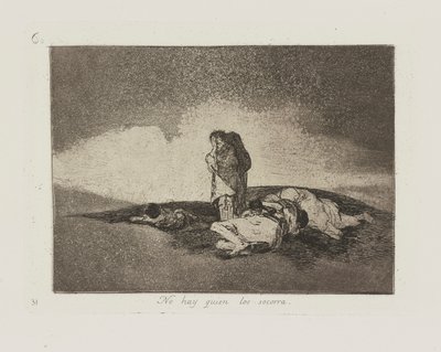 No hay quien los socorra., pl. 60 de la série Los desastres de la guerra - Francisco de Goya