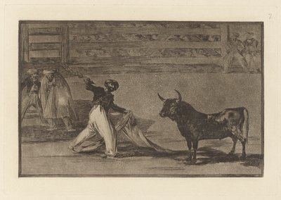 Origine des harpons ou banderilles, Planche 7 de La tauromachie - Francisco de Goya