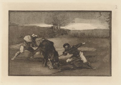 Une autre manière de chasser à pied, Planche 2 de La tauromaquia - Francisco de Goya