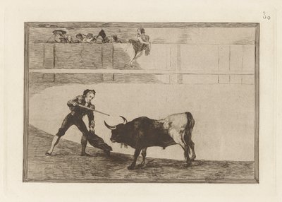 Pedro Romero tuant le taureau arrêté, Planche 30 de La tauromachie - Francisco de Goya