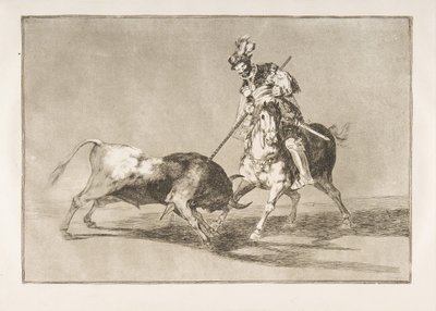 Planche 11 de la Tauromaquia : Le Cid campeador transperçant un autre taureau, 1816 - Francisco de Goya