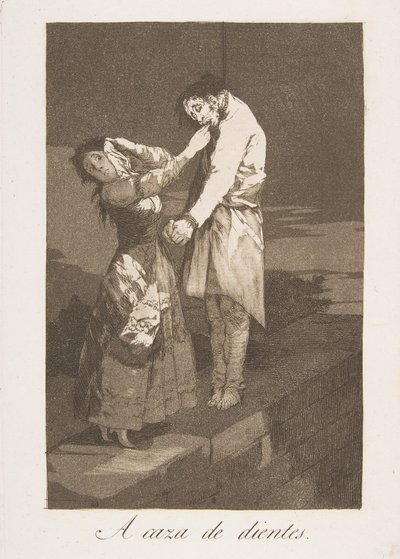 Planche 12 des Caprices : À la chasse aux dents - Francisco de Goya