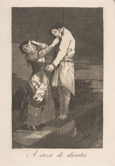 Planche 12 de Los Caprichos: À la chasse aux dents, 1799 - Francisco de Goya