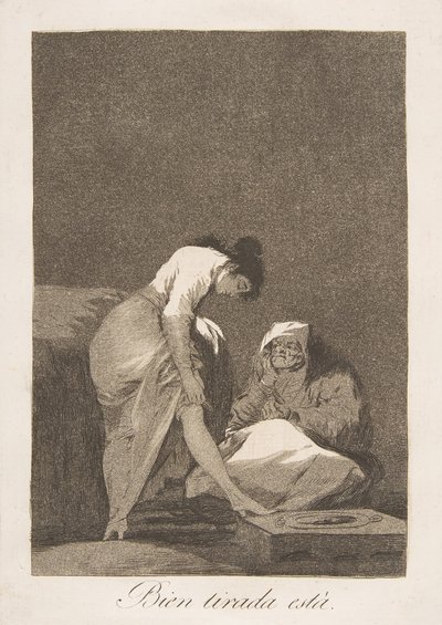 Planche 17 de Los Caprichos: Bien tirada está - Francisco de Goya