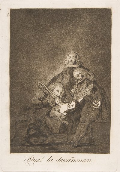 Planche 21 de Los Caprichos : Comme ils la plument! - Francisco de Goya