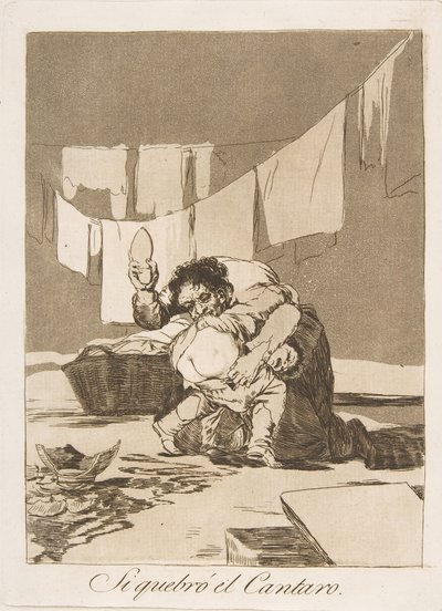 Planche 25 de Los Caprichos : Si quebró el Cantaro, 1799 - Francisco de Goya
