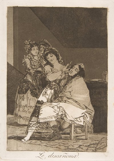 Elle le dépouille, de Los Caprichos - Francisco de Goya