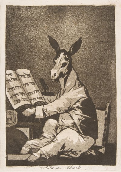 Planche 39 des Caprices : Et ainsi était son grand-père. Asta su Abuelo., 1799 - Francisco de Goya