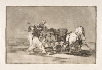 Planche 3 de la Tauromachie : Les Maures installés en Espagne, abandonnant les superstitions, 1816 - Francisco de Goya