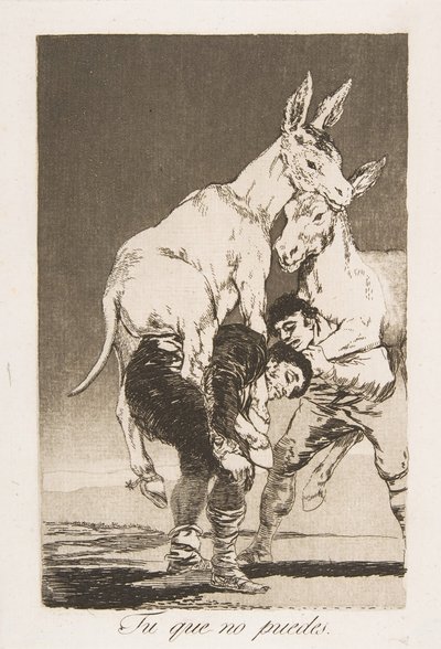 Planche 42 de Los Caprichos : Toi qui ne peux pas - Francisco de Goya