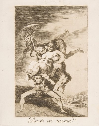 Où va maman de Los Caprichos - Francisco de Goya