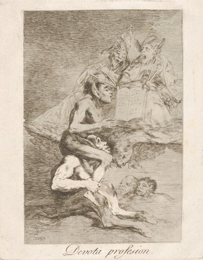 Planche 70 des Caprices : Profession dévote, 1799 - Francisco de Goya