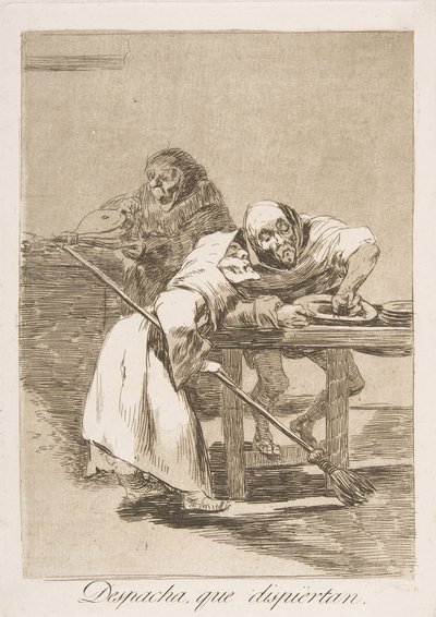 Planche 78 de Los Caprichos : Dépêche-toi, ils se réveillent, 1799 - Francisco de Goya