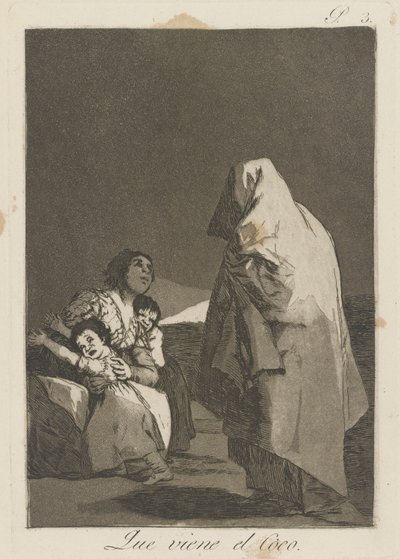 Que viene el loco. (Voici le croque-mitaine), pl. 3 de la série Los caprichos - Francisco de Goya