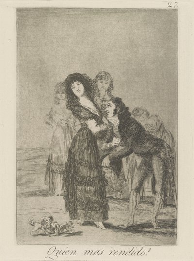 Qui est le plus vaincu ?, pl. 27 de la série Los caprichos - Francisco de Goya