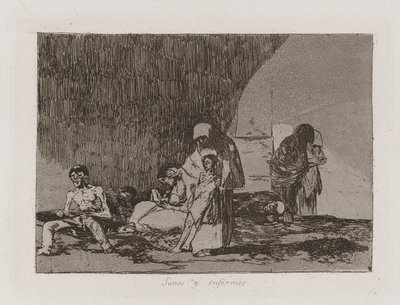 Les sains et les malades, Planche 57 de Los desastres de la guerra - Francisco de Goya