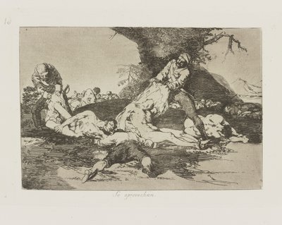 Se aprovechan. (Ils en profitent.), pl. 16 de la série Los desastres de la guerra (Les Désastres de la guerre) - Francisco de Goya