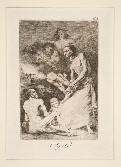 Sopla (Souffle), pl. 69 de la série Los caprichos - Francisco de Goya
