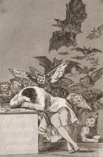 Le sommeil de la raison produit des monstres (No. 43), de Los Caprichos - Francisco de Goya