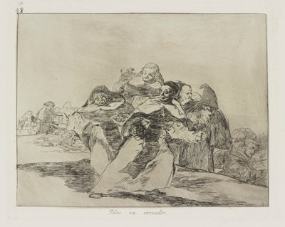 Todo va revuelto. (Tout est sens dessus dessous.), pl. 42 de la série Los desastres de la guerra (Les désastres de la guerre) - Francisco de Goya