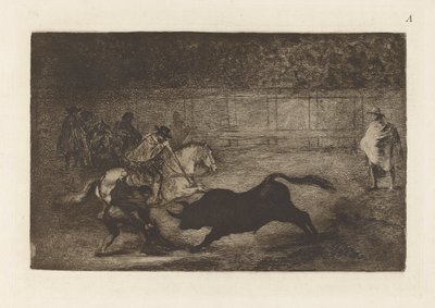 Un cavalier espagnol brisant des  - Francisco de Goya