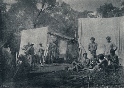 Guaranys visitant un campement, 1895 - Francisco Henszler
