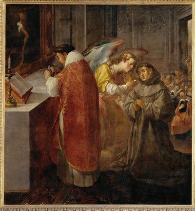 Saint Bonaventure recevant la communion des mains … - Francisco Herrera