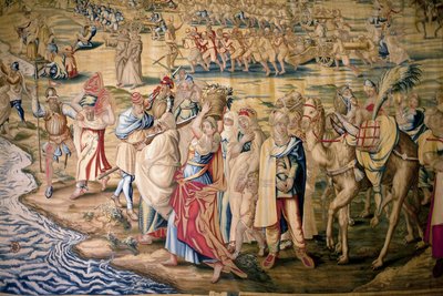 (détail) de la conquête de Tunis - Tapisserie par Francisco et Cornelius Van der Goten (18ème siècle), tissée à la manufacture royale de tapisseries, milieu du 18ème siècle, d