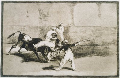 Un Maure attrapé par le taureau - Francisco de Goya