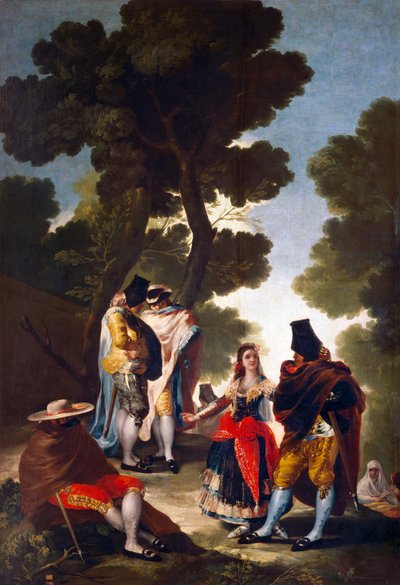 Une Maja et des galants - Francisco de Goya