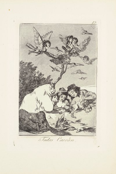 Tous tomberont (Todos Caeràn) Planche 19 de : Los Caprichos - Francisco Jose de Goya y Lucientes