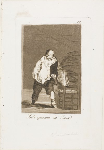 Et sa maison est en feu, planche 18 de Los Caprichos - Francisco Jose de Goya y Lucientes
