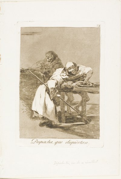 Dépêchez-vous, ils se réveillent, planche 78 de Los Caprichos - Francisco Jose de Goya y Lucientes