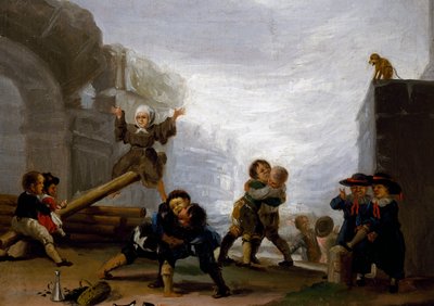Enfants se battant et jouant sur une balançoire - Francisco Jose de Goya y Lucientes