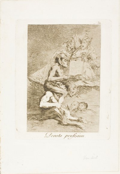 Profession dévote, planche 70 de Los Caprichos - Francisco Jose de Goya y Lucientes