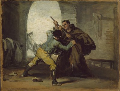 Frère Pedro arrache le fusil à El Maragato, c.1806 - Francisco de Goya
