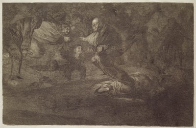 Devinette funèbre, planche 18 des "Proverbes". - Francisco Jose de Goya y Lucientes