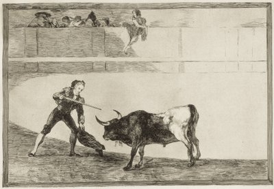 GOYA Y LUCIENTES, Francisco de (1746-1828). Pedro Romero tuant le taureau arrêté. 1816. (25,1 x 35,9 cm). ROMERO, Pedro (1754-1839). Torero espagnol. Planche 30 de « L