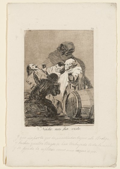 Nadie Nos Ha Visto, planche de "Los Caprichos", 1799 - Francisco de Goya