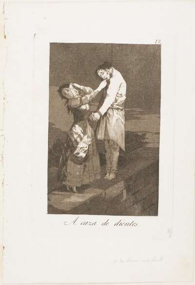 À la chasse aux dents, planche douze de Los Caprichos - Francisco Jose de Goya y Lucientes