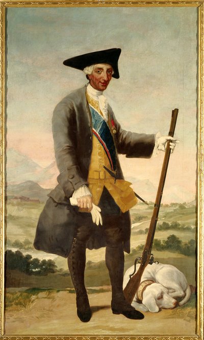 Portrait en pied de Charles III en chasseur - Francisco de Goya