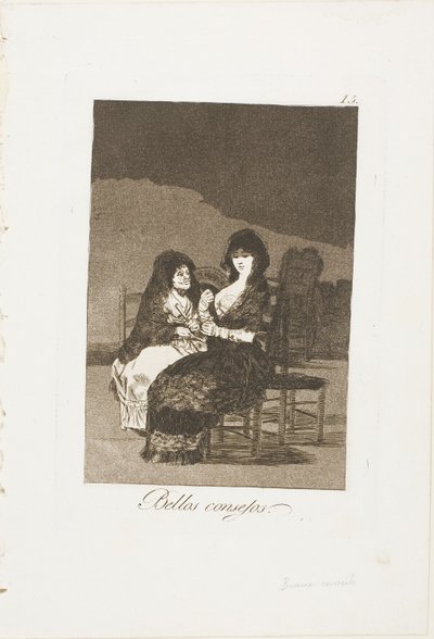 Enseignements jolis, planche 15 de Los Caprichos - Francisco Jose de Goya y Lucientes
