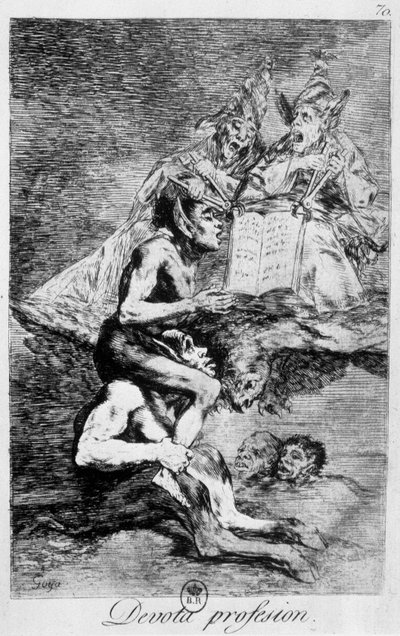 Profession de foi, scène de sorcellerie avec elfes par Goya, fin 18e siècle - Francisco de Goya