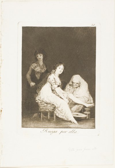 Elle prie pour elle, planche 31 de Los Caprichos - Francisco Jose de Goya y Lucientes