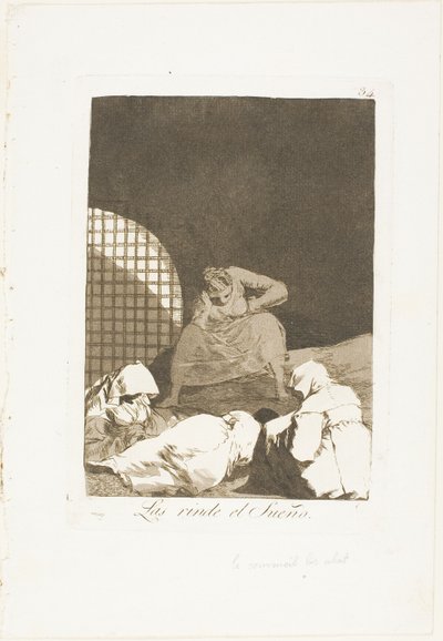 Le sommeil les surmonte, planche 34 de Los Caprichos - Francisco Jose de Goya y Lucientes