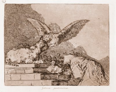 Les désastres de la guerre : Pantomime de chat (eau-forte) - Francisco de Goya