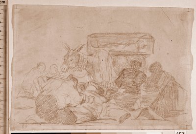 Les Désastres de la guerre : Étrange dévotion (dessin préparatoire) - Francisco de Goya