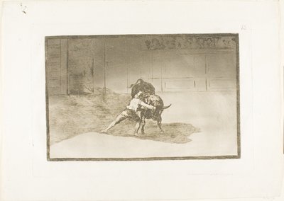Le célèbre Martincho place les banderilles, jouant le taureau avec le mouvement de son corps, planche 15 de L