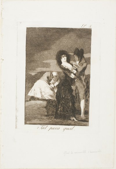 Deux de la même sorte, planche cinq de Los Caprichos - Francisco Jose de Goya y Lucientes